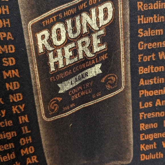 Florida Georgia Line Round Here Concert Tee Small Navy 100% Cotton - Picture 9 of 11